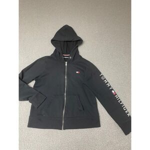 Tommy Hilfiger zip up Hoodie womens size large‎ medium black
